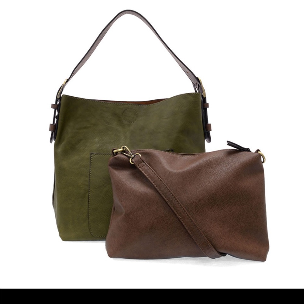 Joy Susan classic hobo in Olive Brine/Coffee